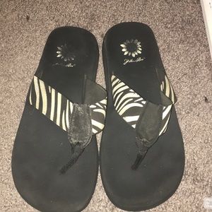 Yellow Box flip flops
